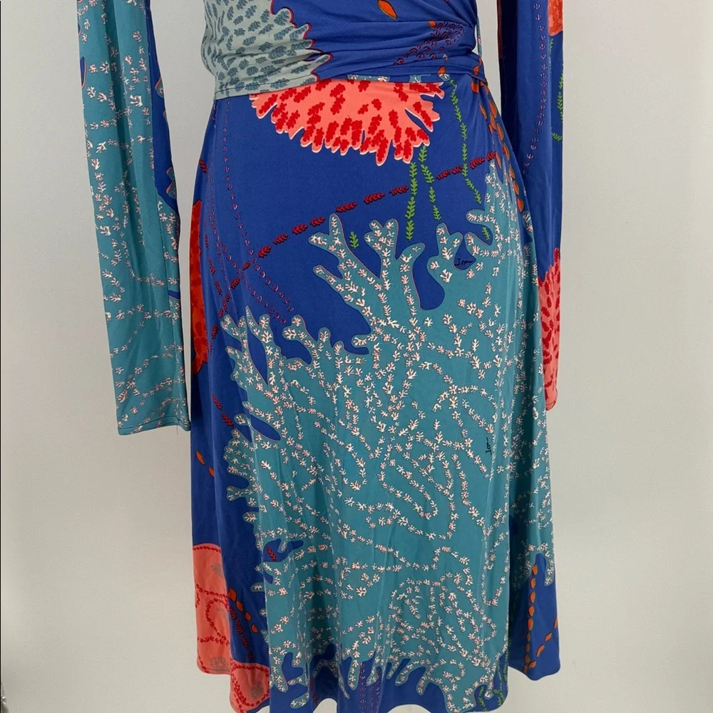 ISSA London Colorful Wrap Style Dress Size 8 100% silk - Picture 4 of 11